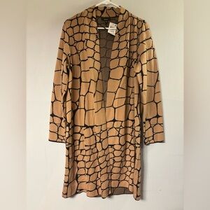 Alfani Tan and Black Patterned Cardigan